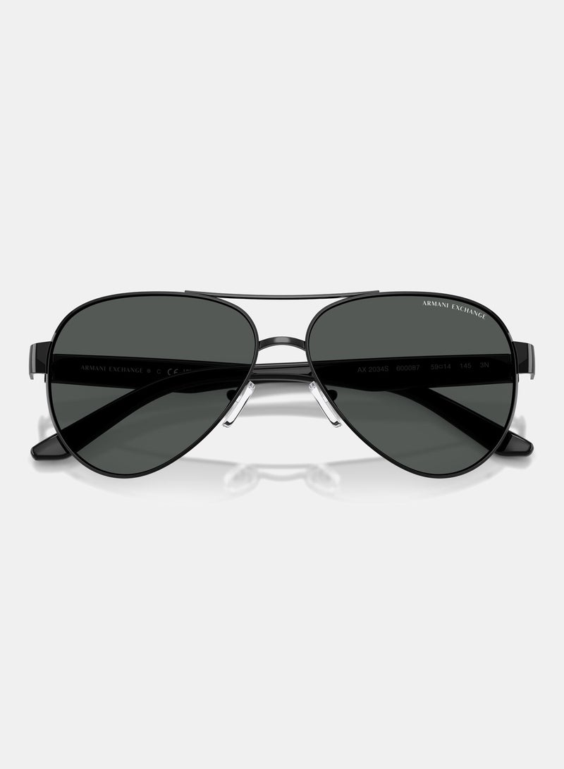 Armani Exchange Full Rimmed Pilot Sunglasses 0AX2034S 59 600087 - Image 4